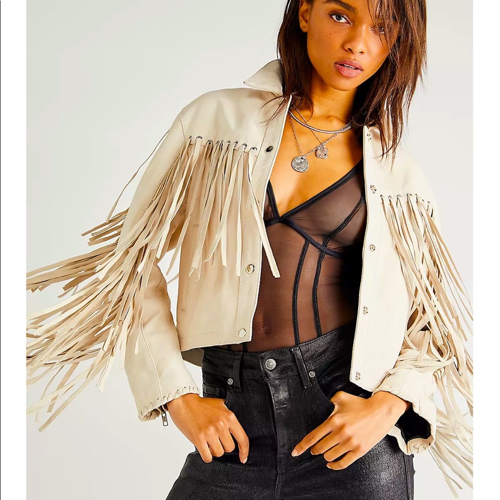 Understated Leather Jacket size large Orig $493